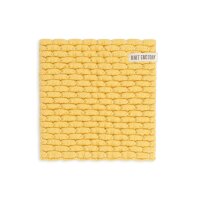 Knit Factory Gestrickter Topfuntersetzer Block Ecru Gold...