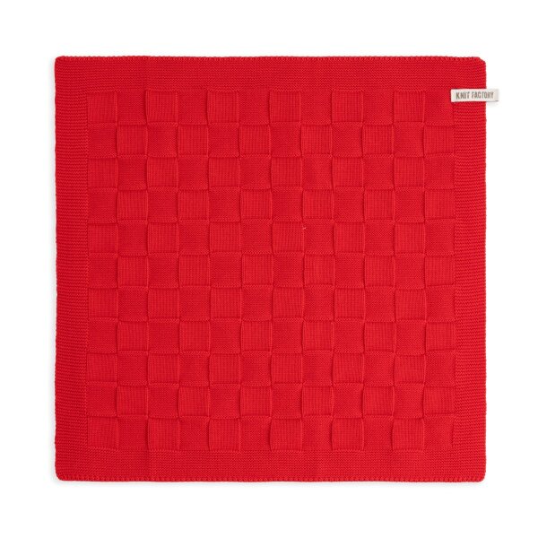 Knit Factory Küchentuch Uni Rot 50x50 cm Kariert