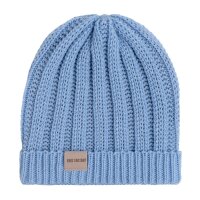 Knit Factory Nica Mütze Crystal Blue One Size Gestreift