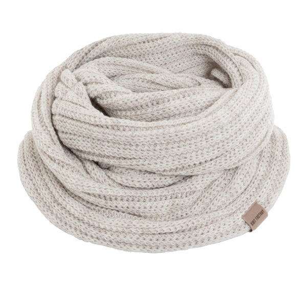 Knit Factory Nica Loop Schal Beige One Size Gestreift