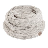 Knit Factory Nica Loop Schal Beige One Size Gestreift