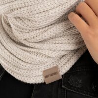 Knit Factory Nica Loop Schal Beige One Size Gestreift
