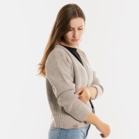 Knit Factory Lenny Kurze Strickjacke Iced Clay 40/42