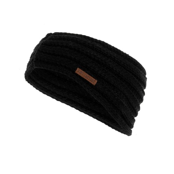 Knit Factory Nica Stirnband Schwarz One Size Gestreift