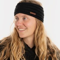 Knit Factory Nica Stirnband Schwarz One Size Gestreift