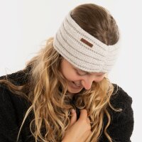 Knit Factory Nica Stirnband Beige One Size Gestreift