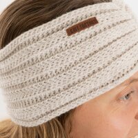 Knit Factory Nica Stirnband Beige One Size Gestreift