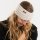 Knit Factory Nica Stirnband Beige One Size Gestreift