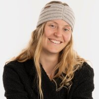 Knit Factory Nica Stirnband Iced Clay One Size Gestreift