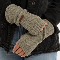 Knit Factory Nica Armstulpen Urban Green One Size Gestreift