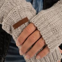 Knit Factory Nica Armstulpen Iced Clay One Size Gestreift