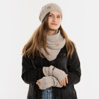 Knit Factory Nica Armstulpen Iced Clay One Size Gestreift