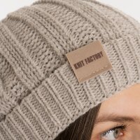 Knit Factory Nica Mütze Iced Clay One Size Gestreift