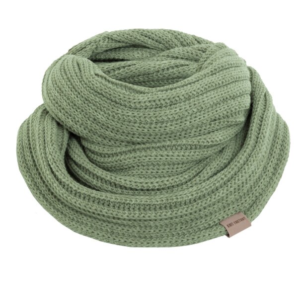 Knit Factory Nica Loop Schal Sage Green One Size Gestreift