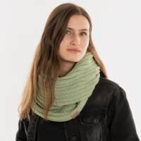 Knit Factory Nica Loop Schal Sage Green One Size Gestreift