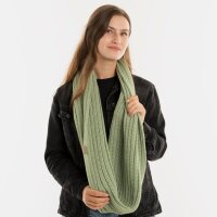 Knit Factory Nica Loop Schal Sage Green One Size Gestreift