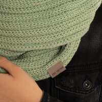 Knit Factory Nica Loop Schal Sage Green One Size Gestreift