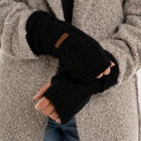Knit Factory Nica Armstulpen Schwarz One Size Gestreift