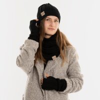 Knit Factory Nica Armstulpen Schwarz One Size Gestreift