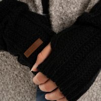 Knit Factory Nica Armstulpen Schwarz One Size Gestreift