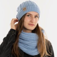 Knit Factory Nica Loop Schal Crystal Blue One Size Gestreift