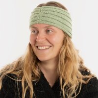 Knit Factory Nica Stirnband Sage Green One Size Gestreift
