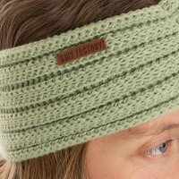 Knit Factory Nica Stirnband Sage Green One Size Gestreift