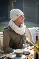 Knit Factory Nica Mütze Beige One Size Gestreift