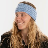 Knit Factory Nica Stirnband Crystal Blue One Size Gestreift
