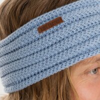 Knit Factory Nica Stirnband Crystal Blue One Size Gestreift