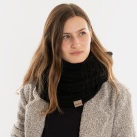 Knit Factory Nica Loop Schal Schwarz One Size Gestreift
