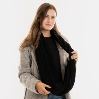Knit Factory Nica Loop Schal Schwarz One Size Gestreift