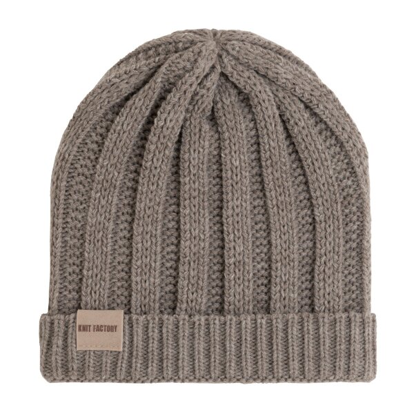 Knit Factory Nica Mütze Marron One Size Gestreift