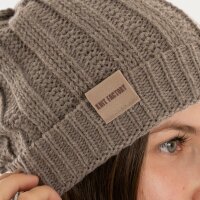 Knit Factory Nica Mütze Marron One Size Gestreift