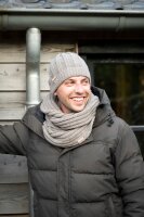 Knit Factory Nica Mütze Schwarz One Size Gestreift