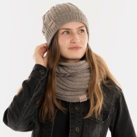 Knit Factory Nica Loop Schal Marron One Size Gestreift