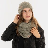 Knit Factory Nica Loop Schal Urban Green One Size Gestreift