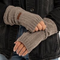 Knit Factory Nica Armstulpen Marron One Size Gestreift