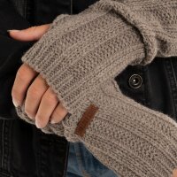 Knit Factory Nica Armstulpen Marron One Size Gestreift