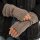 Knit Factory Nica Armstulpen Marron One Size Gestreift