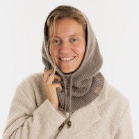 Knit Factory Evy Kapuzenschal Marron One Size