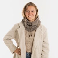 Knit Factory Evy Kapuzenschal Marron One Size