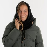 Knit Factory Evy Kapuzenschal Schwarz One Size