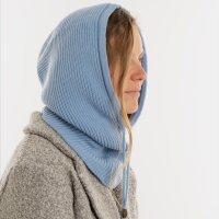Knit Factory Evy Kapuzenschal Crystal Blue One Size
