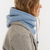 Knit Factory Evy Kapuzenschal Crystal Blue One Size