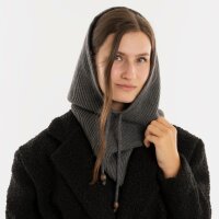 Knit Factory Evy Kapuzenschal Anthrazit One Size