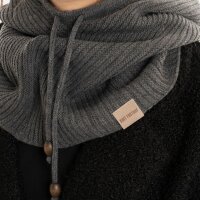 Knit Factory Evy Kapuzenschal Anthrazit One Size