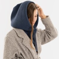 Knit Factory Evy Kapuzenschal Jeans One Size