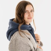 Knit Factory Evy Kapuzenschal Jeans One Size
