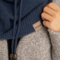 Knit Factory Evy Kapuzenschal Jeans One Size